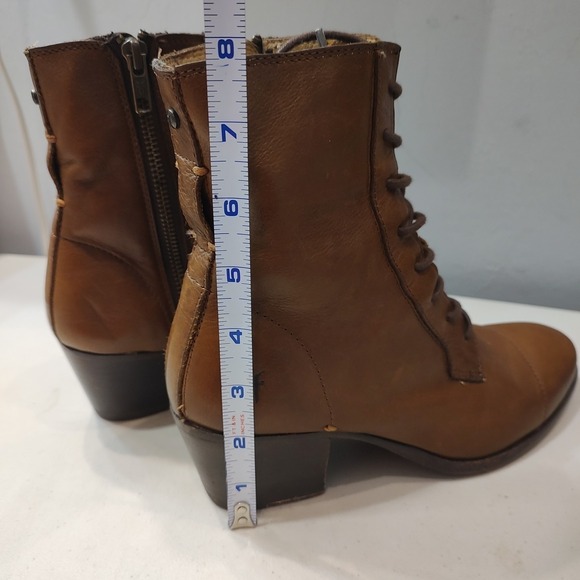 Frye Brown Leather Combat Boots - Picture 6 of 12